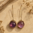 Sterling silver dangly earrings with Amethyst