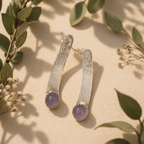 Fluorite in sterling silver earrings
