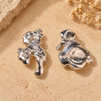 Solid sterling silver unique unmatched earrings