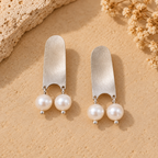 Sterling silver unique earrings with pearls