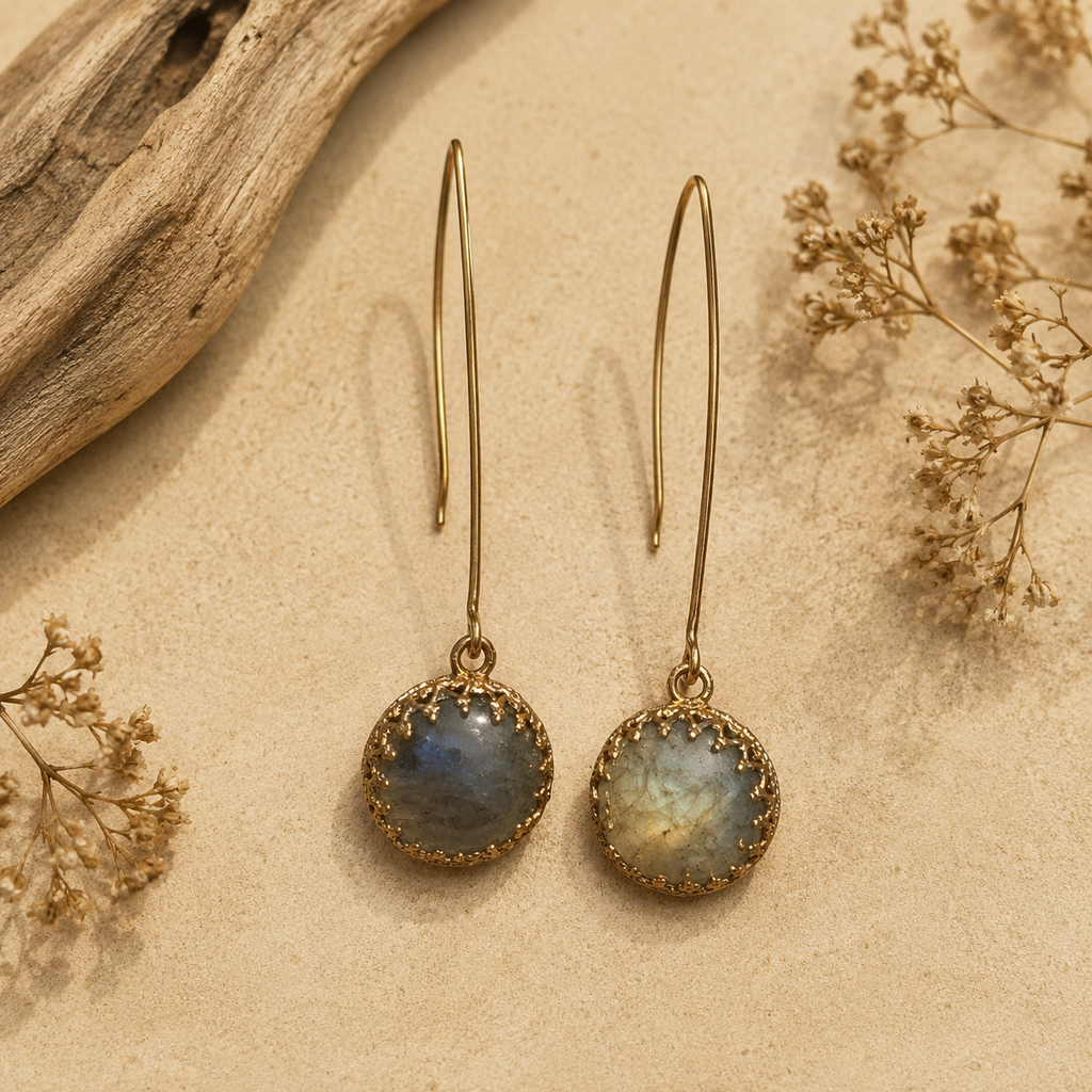 Sterling silver Labradorite dangly earrings
