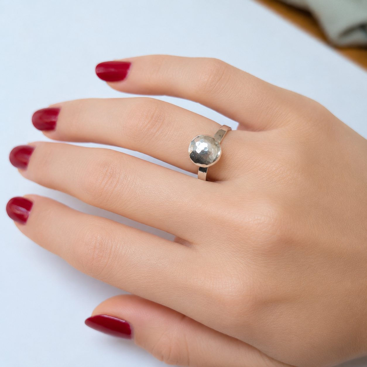 River Stone Sterling Silver Ring – Size P