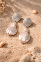 Pearl earrings on circles or triangles- you choose