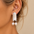 Sterling silver unique earrings with pearls