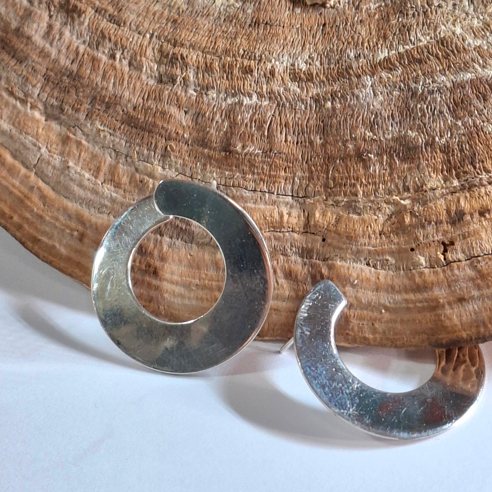 Broken circles in sterling silver