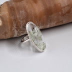 Handmade Statement Ring with Dendritic Agate set in sterling silver