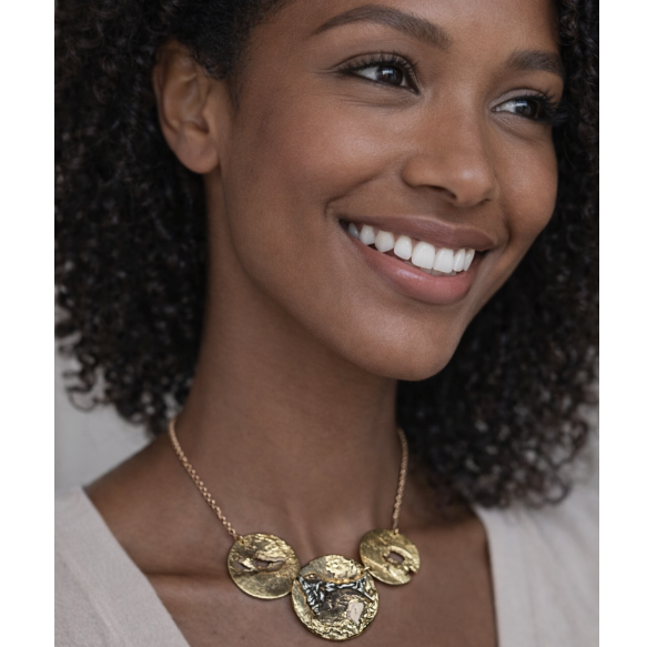 Distressed Brass Necklace