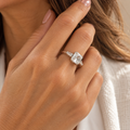 Sterling silver ring with square CZ