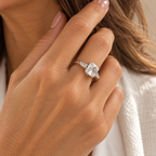 Sterling silver ring with square CZ