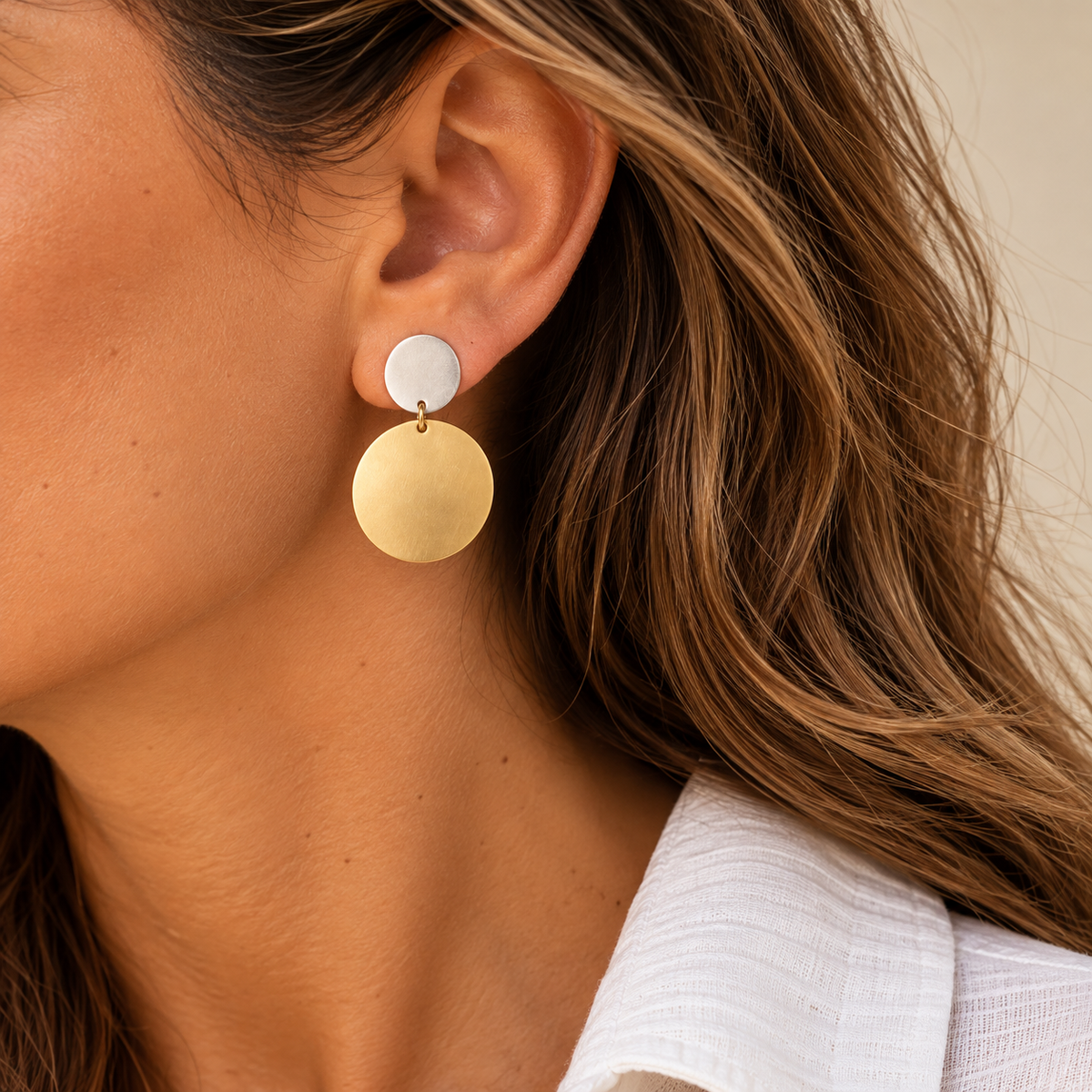 Sterling silver & treated Brass earrings