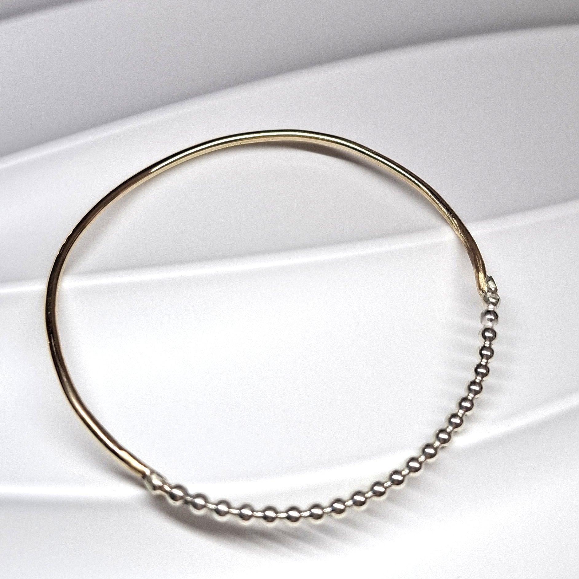 9ct Gold Filled & Sterling Silver Bangle