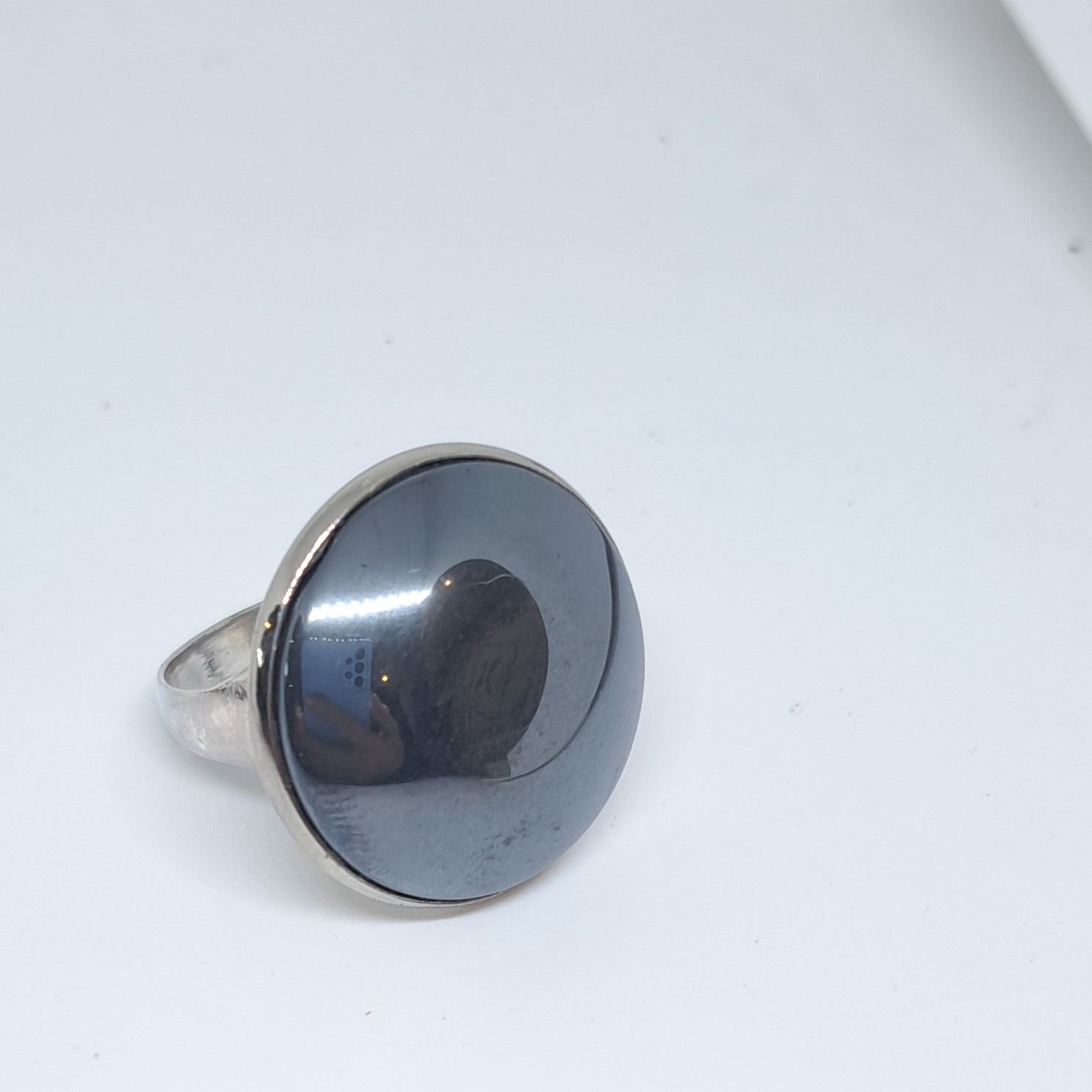 Hematite in Sterling silver Ring size R