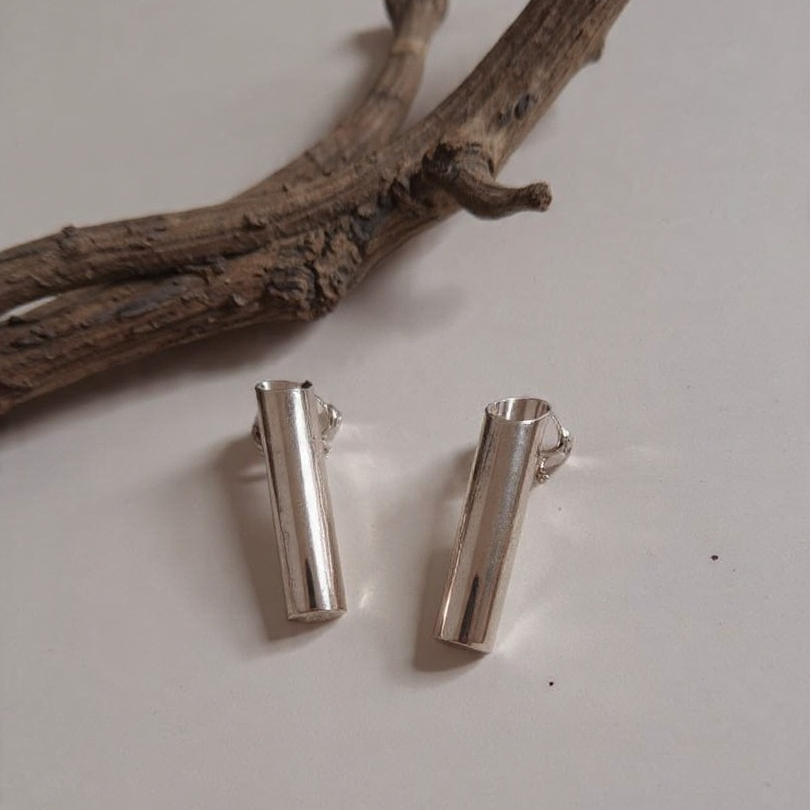 Tubular Sterling Silver Earrings