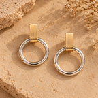 Handmade Sterling Silver & Brass Hoop Earrings