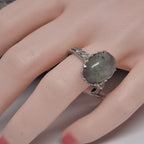 Oval Labradorite set in silver FREE SIZE