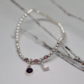 Personalised Birthstone & Initial Bracelet in Sterling Silver