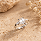 Sterling silver ring with square CZ
