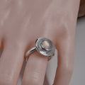 Rose Quartz set in sterling silver Size J 1/2