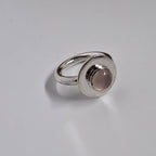 Rose Quartz set in sterling silver Size J 1/2