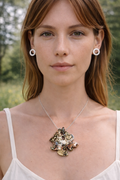 Silver, Copper And Brass On Sterling Silver Chain Necklace