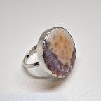Snakeskin Agate set in Sterling silver ring size L
