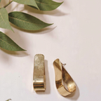 Brass & Silver Posts Earrings