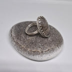 Tourmalinated Quartz set in sterling silver handmade ring Size M