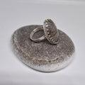 Tourmalinated Quartz set in sterling silver handmade ring Size M