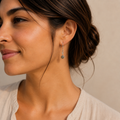 Sterling silver Labradorite dangly earrings with flowers