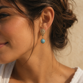 Sterling silver teardrop earrings with Turquoise dangly stones