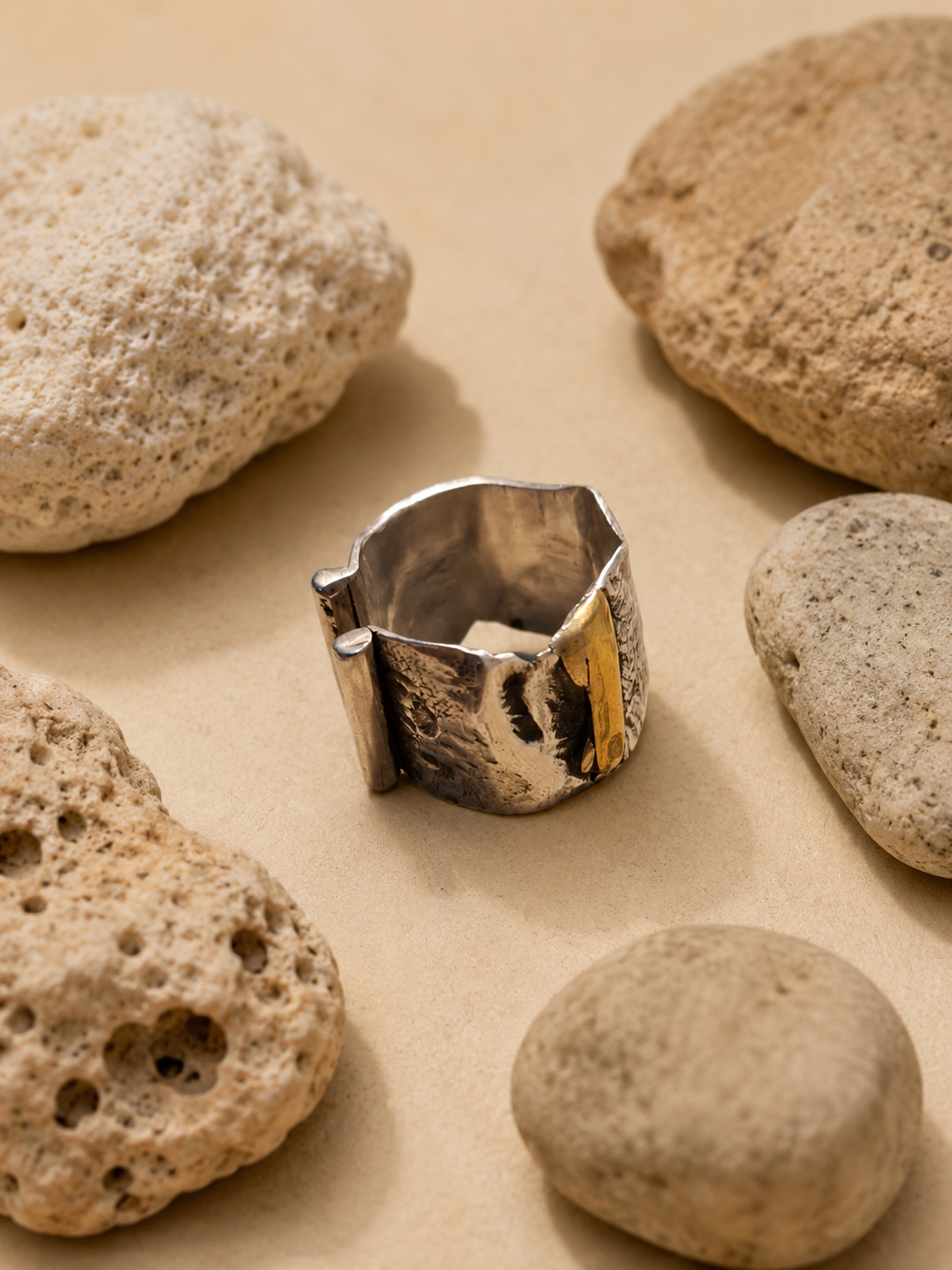 Handmade unique sterling silver ring