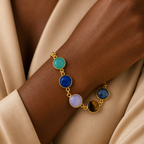 Multi semi precious stones bracelet in gold filled