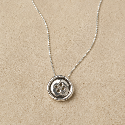 Button Friendship Pendant in Sterling Silver