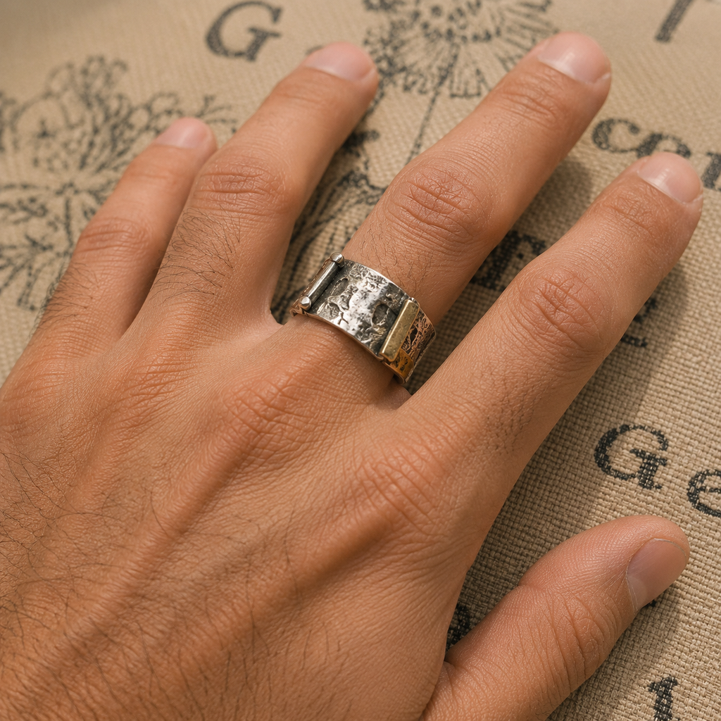 Handmade unique sterling silver ring