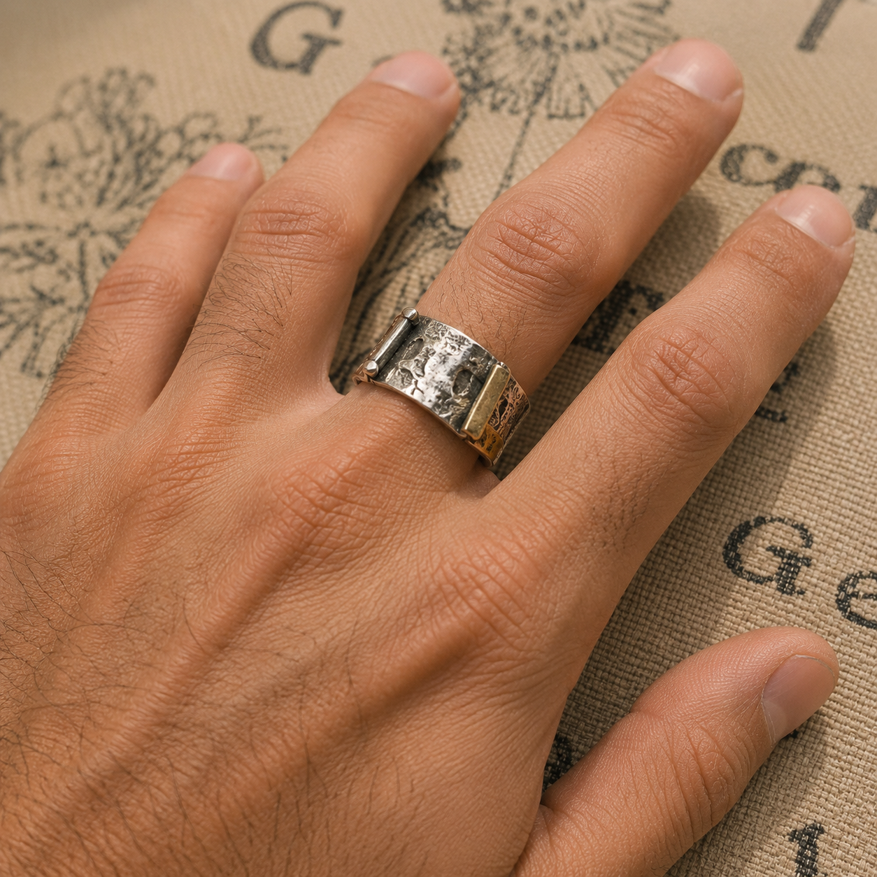 Handmade unique sterling silver ring