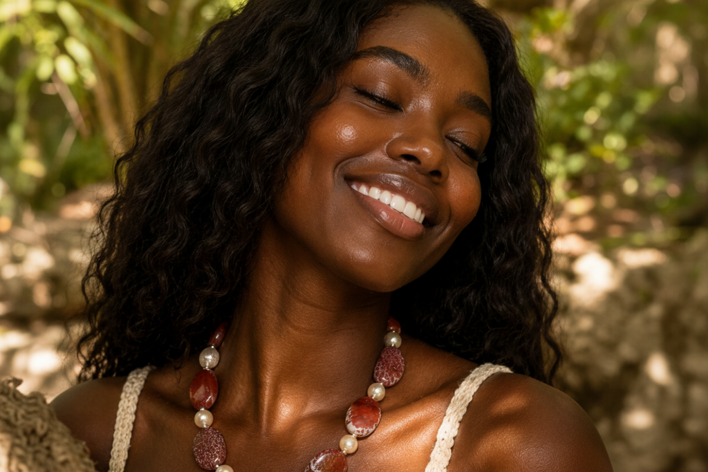 Pearl and Rock pool necklace