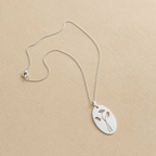 Dainty sterling silver pendant with flowers
