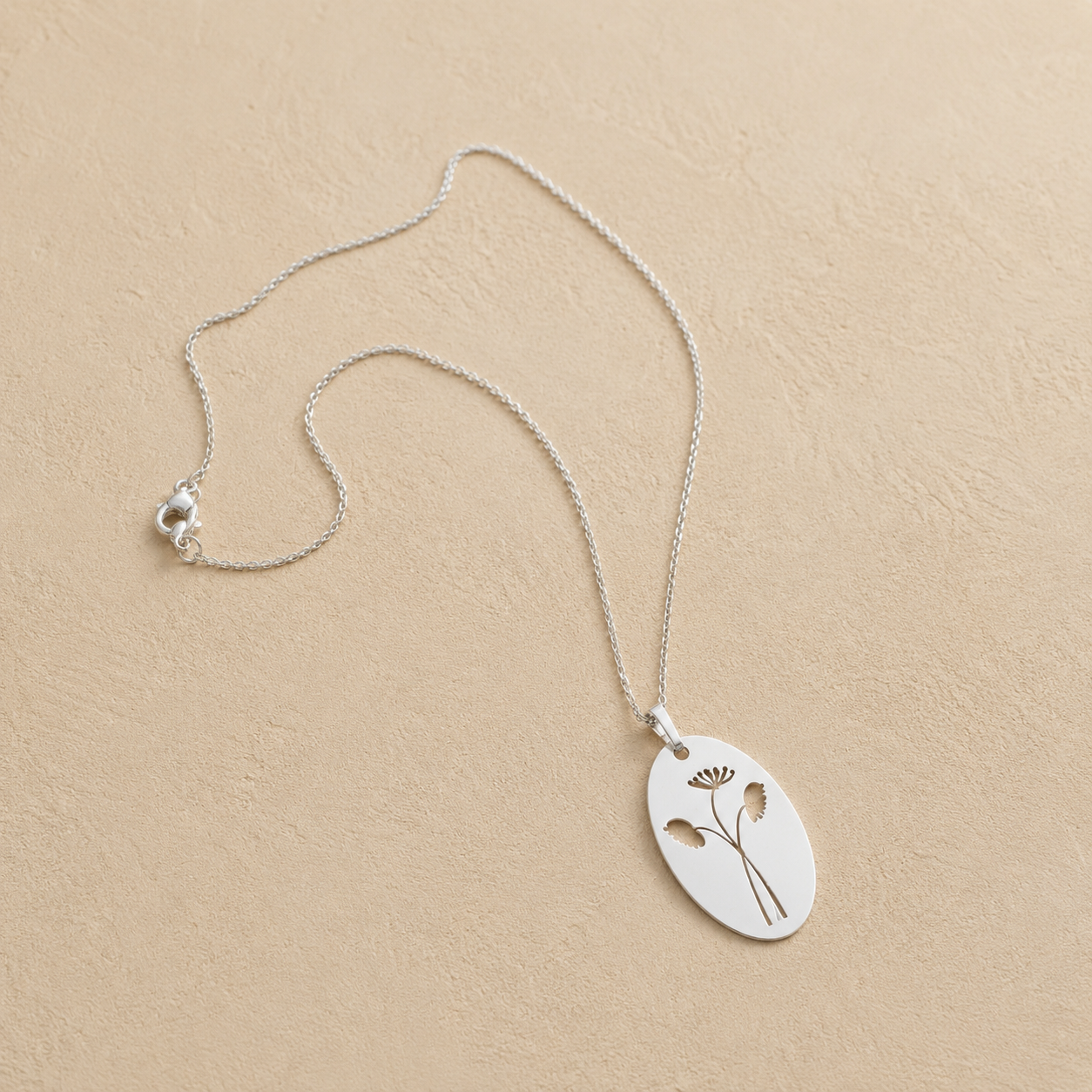 Dainty sterling silver pendant with flowers