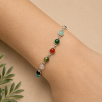 Multi stone bracelet in sterling silver